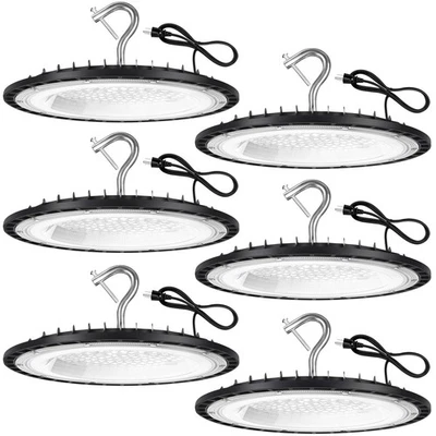 6 Pack 100W UFO Led High Bay Light Fixture,5000K Daylight Commercial Shop Bay... - Image 1 of 4