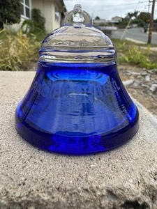 PACIFIC BELL Telephone - Blue & Clear Glass Advertising Paper Weight - Picture 1 of 13