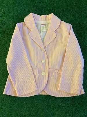 Gymboree EASTER GARDEN BLOOM Pink Striped Seersucker Girl’s Cotton Jacket NWT 4  - Image 1 of 4