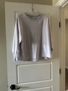 LL BEAN SOFTFLEX CREWNECK DOLMAN SLEEVE PULLOVER/RELAXED FIT/LILAC HEATHER/PS - Picture 1 of 15