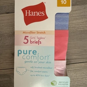 Hanes 5 Girls Tagless Briefs - Picture 1 of 2
