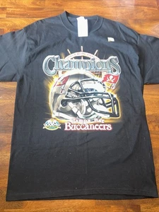 Vtg Tampa Bay Buccaneers Shirt Mens Black L 2003 NFL Super Bowl Champions L - Picture 1 of 14