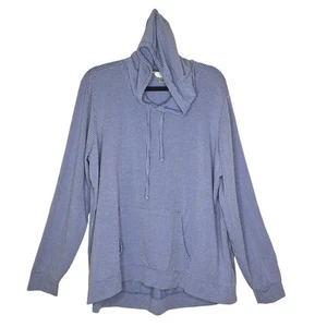 Pull à capuche vintage à carreaux bleu et blanc résistant aux intempéries femme taille XXL - Photo 1/6