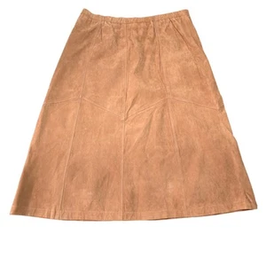 D & Co. Denim & Company Maxi Leather Skirt Brown Women Size 2X - Picture 1 of 6