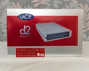 LaCie D2 DVD+-RW Double Layer External Drive CD DVD Burner 16X USB2 Firewire - Picture 1 of 8