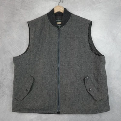 Woolrich Vest Mens Extra Large Gray Wool Blend Quilted Lined Zip - Image 1 of 4
