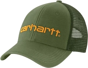 Carhartt Men's Canvas Mesh-Back Logo Graphic Cap Chive Green - Picture 1 of 1