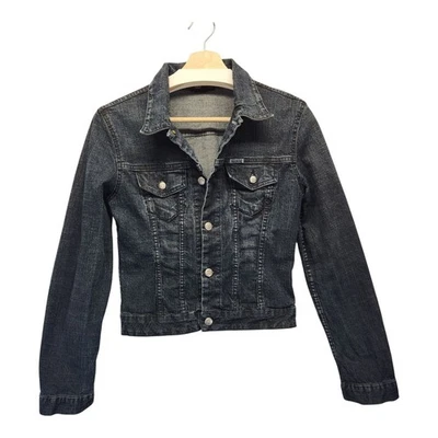 DIESEL Kimti Long Dark Blue Denim Fitted Jacket MEDIUM - Image 1 of 4
