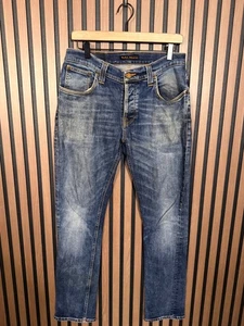 Nudie Jeans 33 x 32 Herren Blau Grim Tim Button Fly Crushed Denim 5 Pocket - Bild 1 von 11