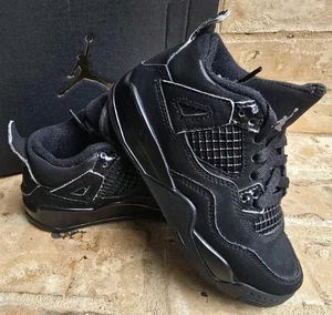 Nike Air Jordan 4 Retro Black Cat BQ7669-010 Sneakers Shoes Size 11c - Picture 1 of 11