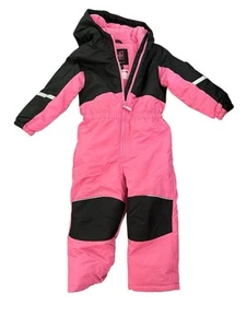Girls Swiss Tech Ski Snow Suit Size 5T Pink Black Hooded Great Condition - Picture 1 of 5