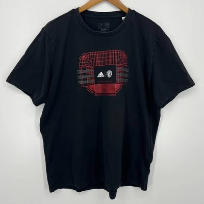 Camiseta de fútbol Adidas Manchester United para hombre XL negra manga corta cuello redondo Foto 1 de 4
