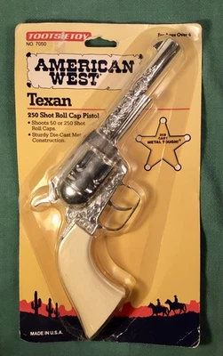 Pistola Tootsietoy American West Texan 50/250 Shot Cap Die Cast Vintage 1992. Foto 1 de 4