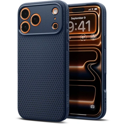 Handyhülle für iPhone 17 Pro Spigen Case Cover Schutzhülle Etui Hülle Dunkelblau