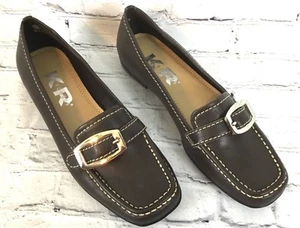 Zapatos para mujer KR Kim Rogers talla 6 M cuero marrón planos sin cordones Angela - Imagen 1 de 9