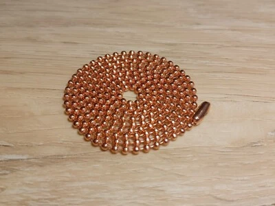 Collar de cadena de 27" de cobre con cuentas de bola militar etiqueta de perro hecho en EE. UU. Envío gratuito Foto 1 de 4