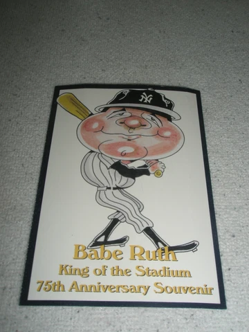 BABE RUTH  1998 YANKEE STADIUM 75th Anniversary Souvenir Card Cover
