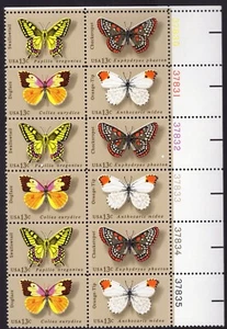 Scott #1715a (1712-15) Butterflies Plate Block of 10 Stamps - MNH UR - Picture 1 of 1