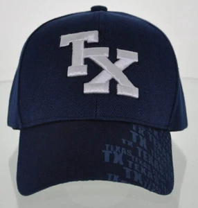 NEW! TEXAS TX LONE STAR STATE SIDE PRINT CAP HAT NAVY - Bild 1 von 4