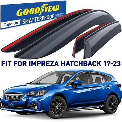 Protectores de lluvia viseras de ventilación para Subaru Impreza Hatchback 2017-2023 Foto 1 de 4