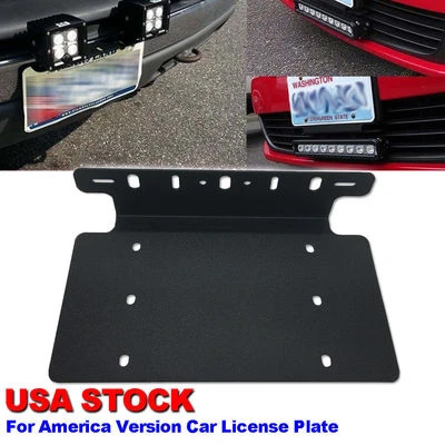Fit Car Van Audi Front Bumper License Plate LED Light Bar Bracket Support Mount - Image 1 of 4