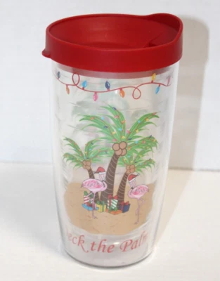 Tervis Tumbler Deck The Palms Christmas Flamingos Covered Water Cup - Image 1 of 3