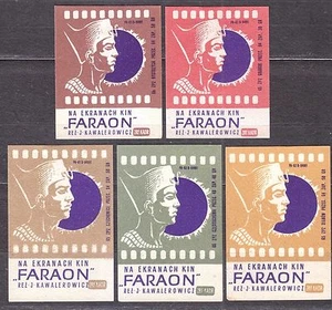 POLAND 1965 Matchbox Label Z#644 set, On the screens of the movie "FARAON". - Imagen 1 de 1