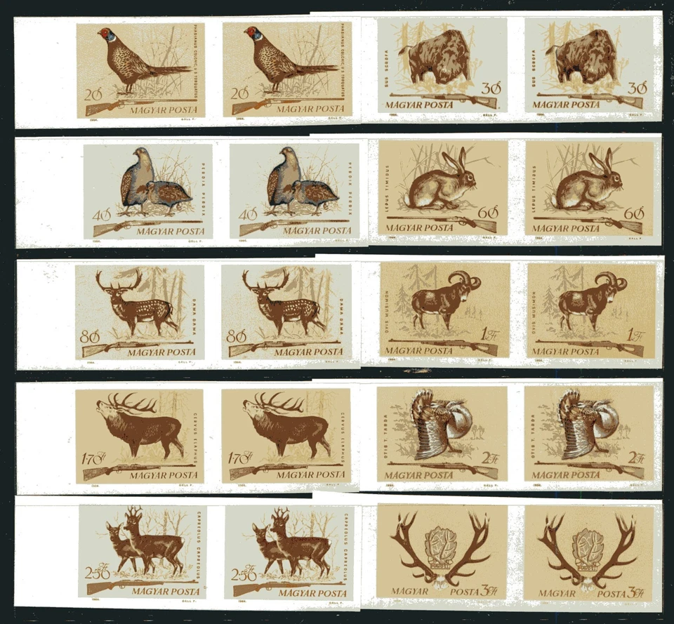 Hungary 1626-1635 MNH Hunting 1964 Ring-necked pheasant Wild boar Gray   x45105 - Image 1 of 1
