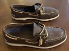 SPERRY Top Spider LEATHER Two Hole BOAT Shoes in TOBACCO Brown - WOMEN?S Size 9