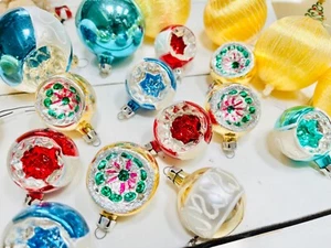 Glass Vintage Christmas Tree Ornaments Retro Mercury Indent Balls Decoration Lot - Bild 1 von 8