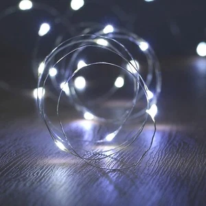 4-Pack Led Fairy String Lights Battery Operated Copper Wire 16 ft White Party - Picture 1 of 7