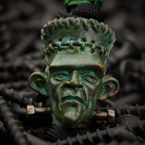 Knife Bead Frankenstein Monster Bronze Nickel Silver EDC Paracord Lanyard Charm - Picture 1 of 3