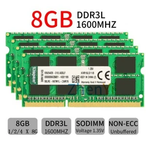 Kingston 32GB 16GB 8GB DDR3L 1600MHz KVR16L11/8 PC3L-12800S Laptop Memory RAM BT - Picture 1 of 12