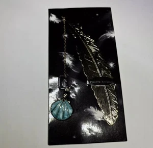 Creative Book Mark Feather And Shell Gold Tone - Picture 1 of 4