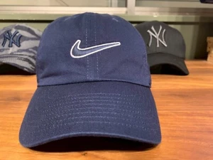 Nike Heritage86 Adjustable Cap Hat Navy Blue Swoosh Logo Unisex One Size - Picture 1 of 7