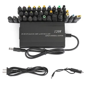 120W Car Home 34 Tips Power Supply Adapter Charger for Laptop Notebook US Plug, - Picture 1 of 8
