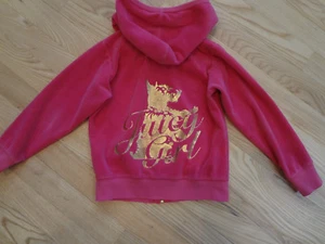 JUICY COUTURE Girls Pink & Gold Velour Hoodie Size 5 - Picture 1 of 3