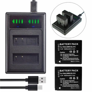 Cargador LED DELGADO + 2x Batería para Panasonic DMW-BLG10 DE-A98 DMC-GX85CGK DMC-GX85 - Imagen 1 de 9