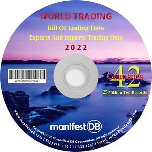 2022 World trading Exports and Imports | Bill of lading data Disk | manifestDB