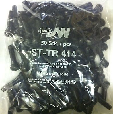 50 New Tr414 Tubeless Rubber Car Wheel Tyre Valve With Dust Caps Made In Europe • 15.13€