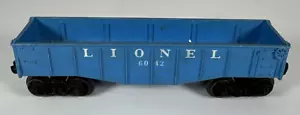 Lionel 6042 O Scale Blue Open Fishbelly Gondola Car NO Load Vintage Complete #1 - Picture 1 of 8