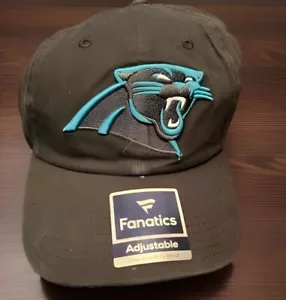 Carolina Panthers Black Adjustable Strap Back Baseball Hat NWT NFL - Picture 1 of 5