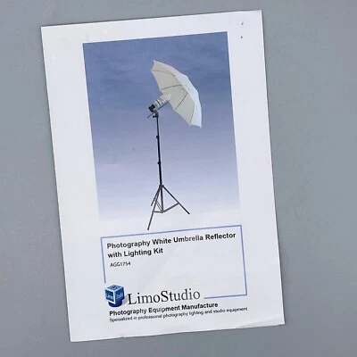 LimoStudio Photo Umbrella Reflector Diffuse Continuous Lighting Kit AGG1754 - Image 1 of 4