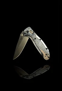 MINI GRIPTILIAN SILVER RAW ALUMINUM DIAMOND SCALES CNC MADE IN USA - Picture 1 of 6
