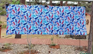 Handmade Quilted Table Runner JULY 4TH PATRIOTIC shoes summer  flip flops shoes - Picture 1 of 6