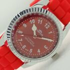 OLD REFURBISHED WINDING SWISS MENS WRIST RED DIAL WATCH 008-a412864-1