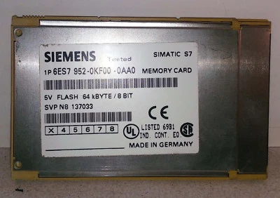 1 USED SIEMENS 6ES7 952-0KF00-0AA0 SIMATIC S7 MEMORY CARD 64kB ***MAKE OFFER*** - Image 1 of 2
