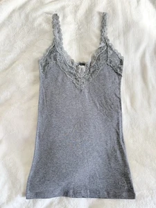 Coquette vintage grey Abercrombie & Fitch lace trim cami size M - Picture 1 of 6
