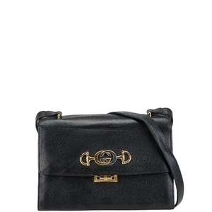 Gucci Zumi Crossbody Bag Black Leather Women's Used - Picture 1 of 10