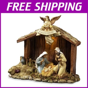 Religious Christmas Nativity Set with Music & Light - Picture 1 of 2